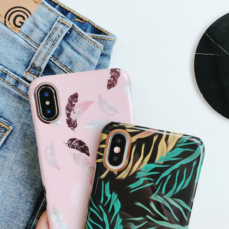 Retro Leaf & Feather iPhone Case