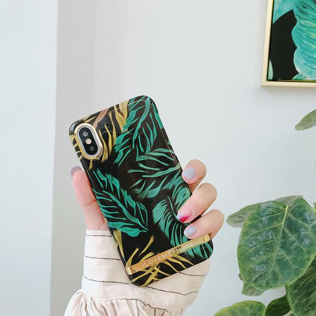 Retro Leaf & Feather iPhone Case