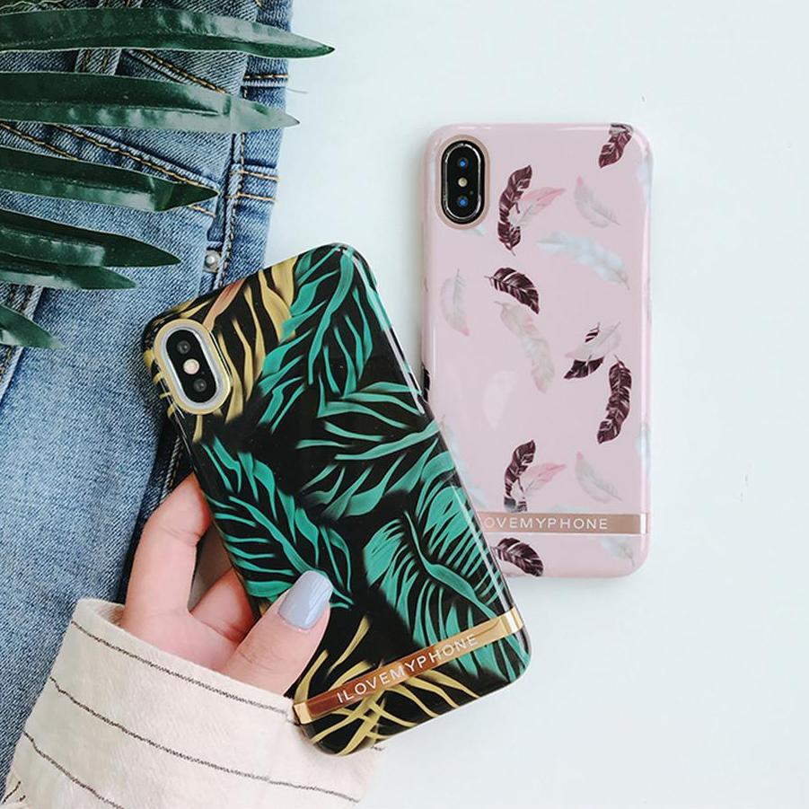 Retro Leaf & Feather iPhone Case