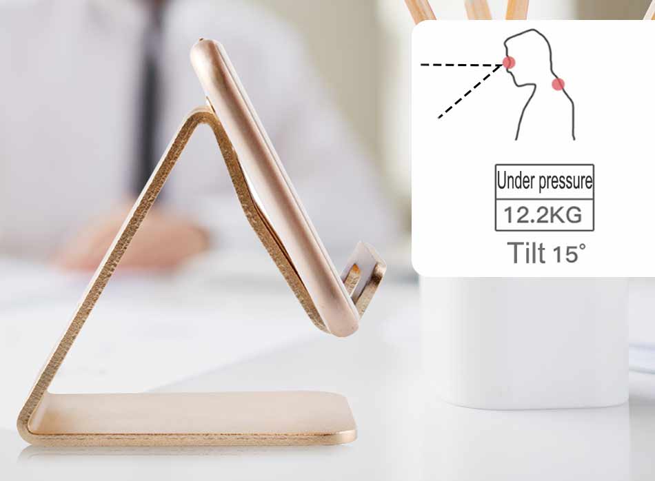 Aluminum Cell Phone Stand with Anti-Slip Base and Convenient Charging Port