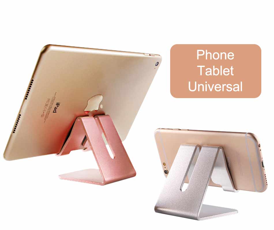 Aluminum Cell Phone Stand with Anti-Slip Base and Convenient Charging Port