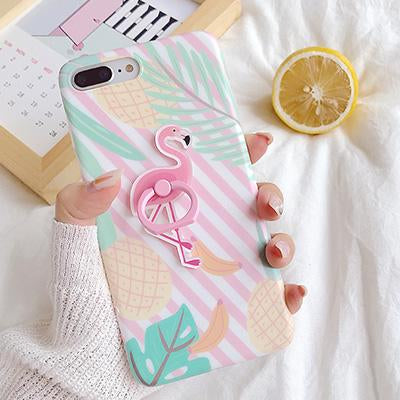 Pineapple Flamingo iPhone Case