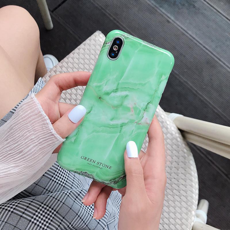 Green Jade Marble iPhone Case