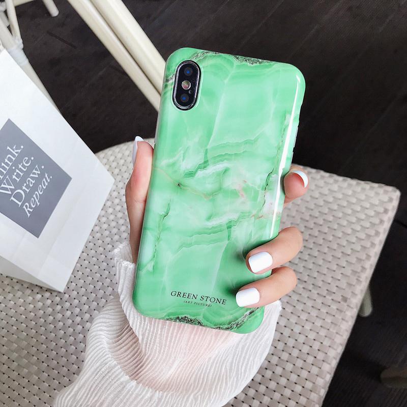Green Jade Marble iPhone Case