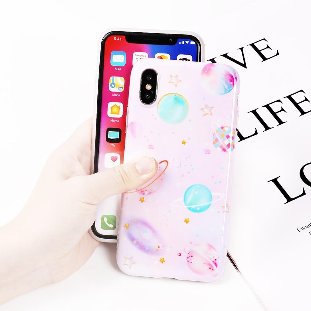 Pink Planets in Space iPhone Case