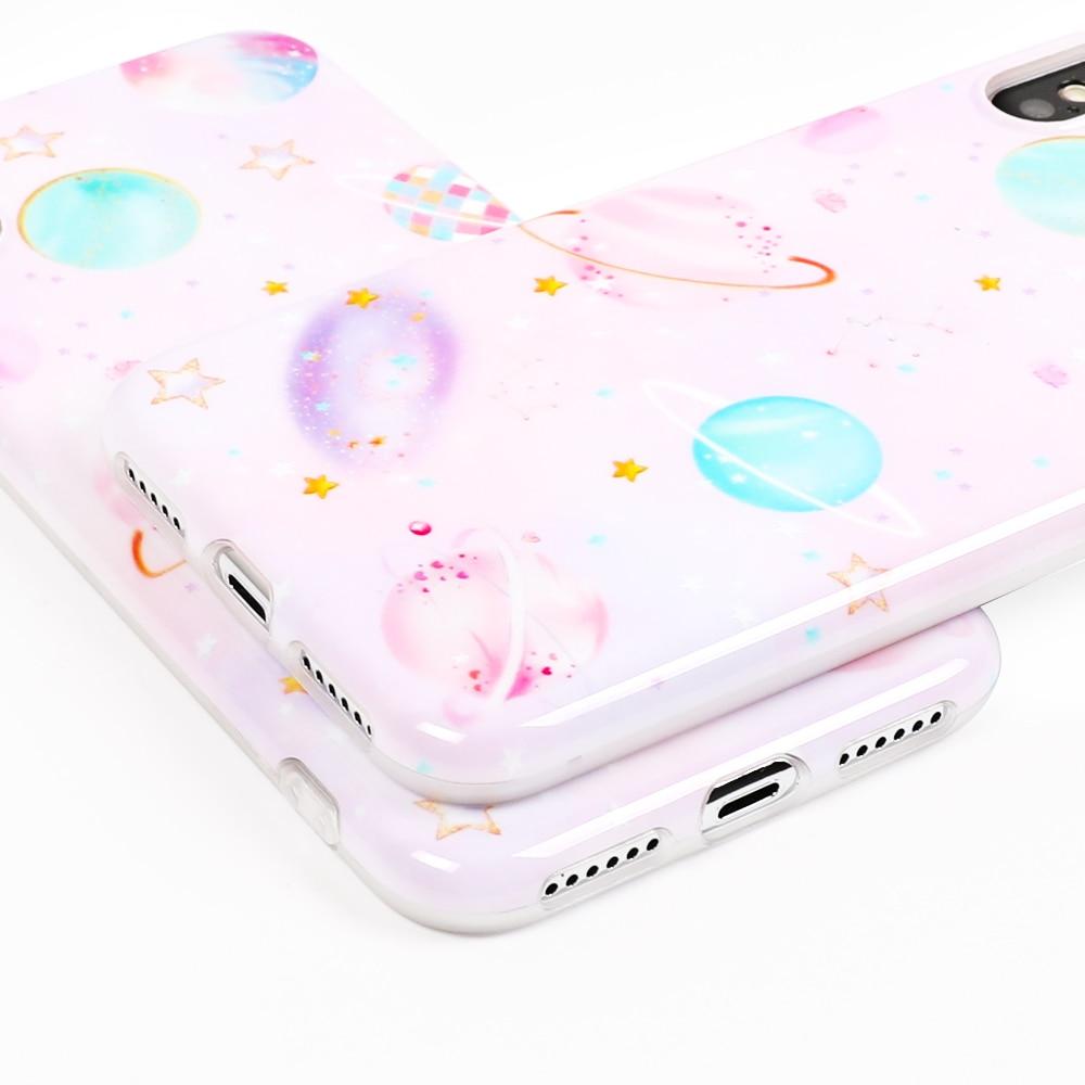 Pink Planets in Space iPhone Case