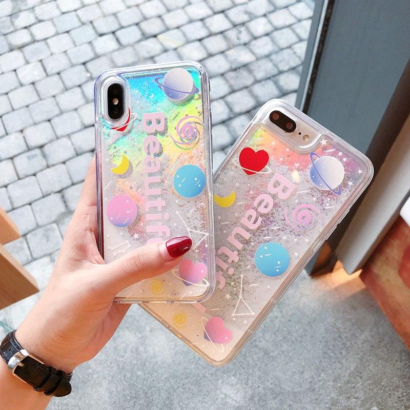 Glitter Space Quicksand iPhone Case