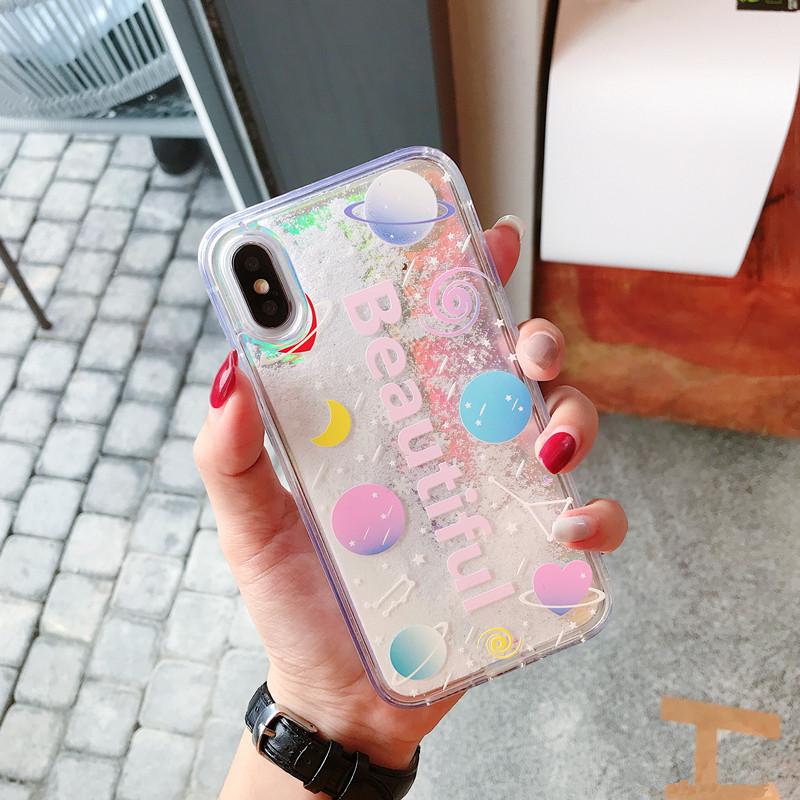 Glitter Space Quicksand iPhone Case