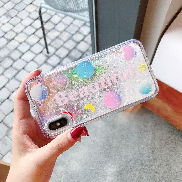 Glitter Space Quicksand iPhone Case