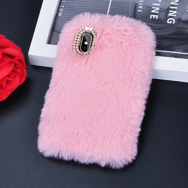 Colorful Faux Fur iPhone Case