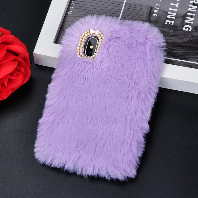 Colorful Faux Fur iPhone Case