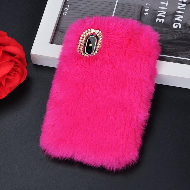 Colorful Faux Fur iPhone Case