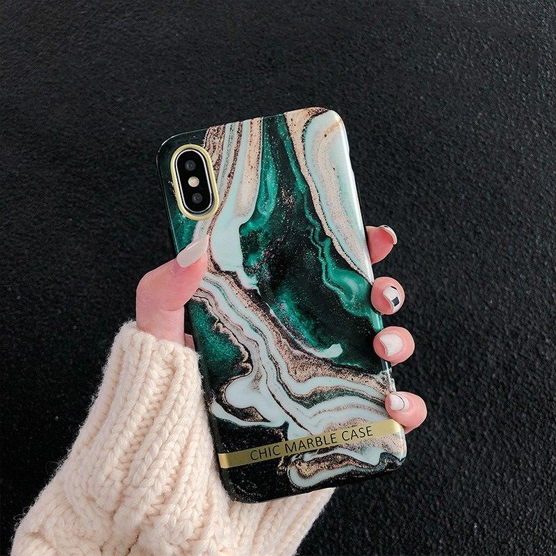 Retro Green Marble iPhone Case