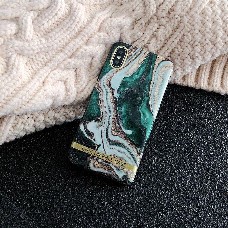 Retro Green Marble iPhone Case