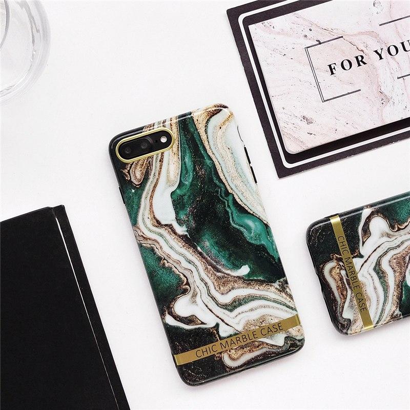 Retro Green Marble iPhone Case