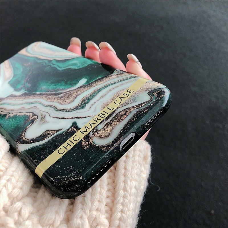 Retro Green Marble iPhone Case