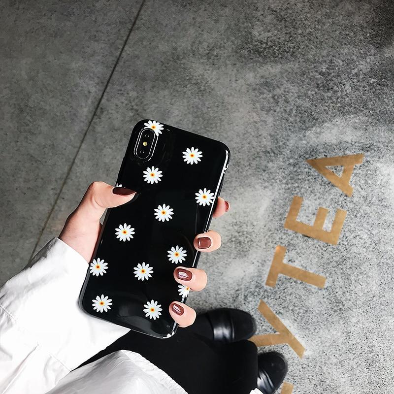 Black Daisy iPhone Case