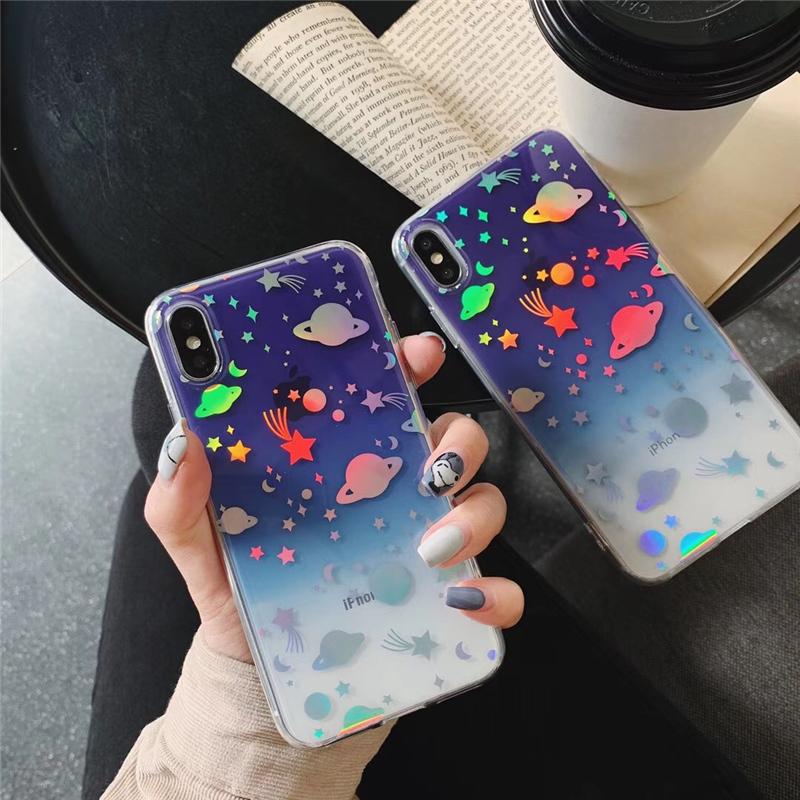 Blue Holo Space iPhone Case