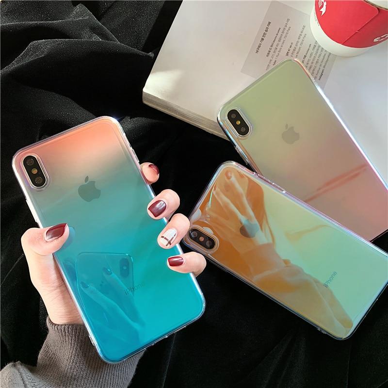 Colorful Gradient Transparent iPhone Case