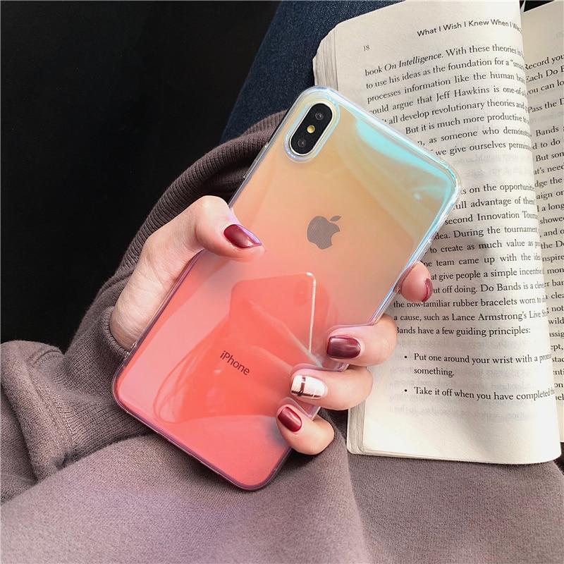 Colorful Gradient Transparent iPhone Case