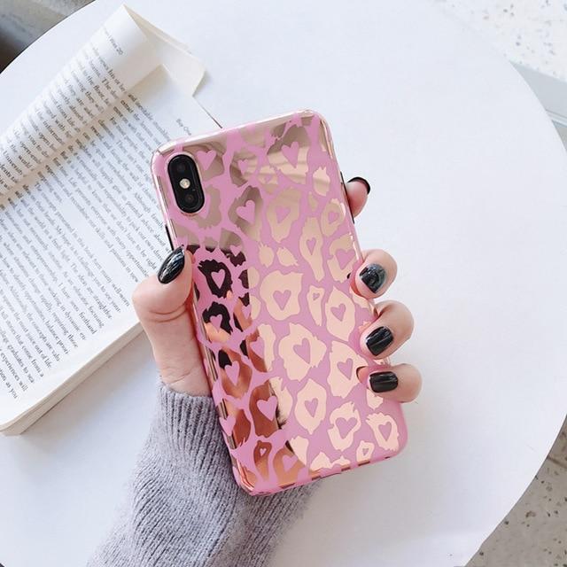 Pink Leopard Mirror iPhone Case