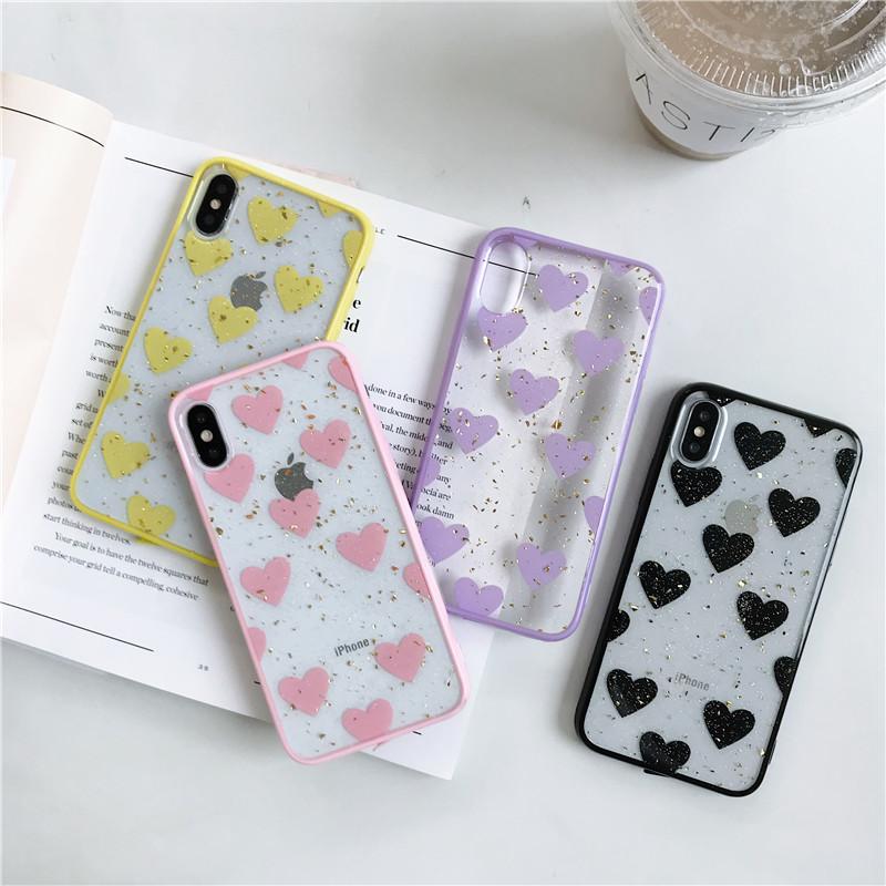 Colorful Hearts Transparent iPhone Case