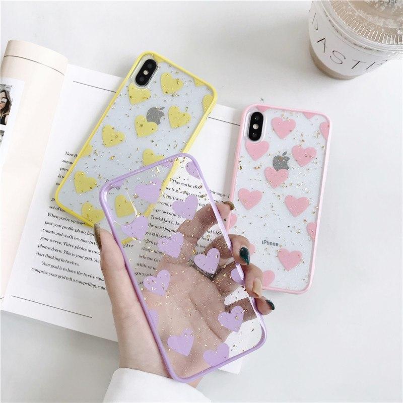 Colorful Hearts Transparent iPhone Case