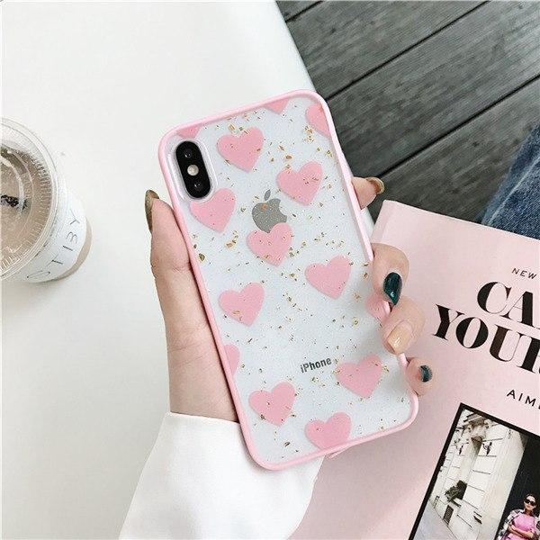 Colorful Hearts Transparent iPhone Case