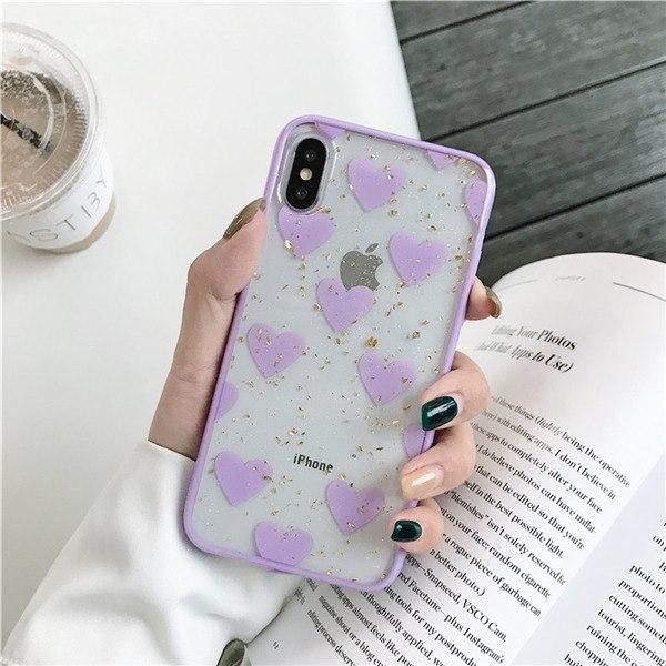 Colorful Hearts Transparent iPhone Case