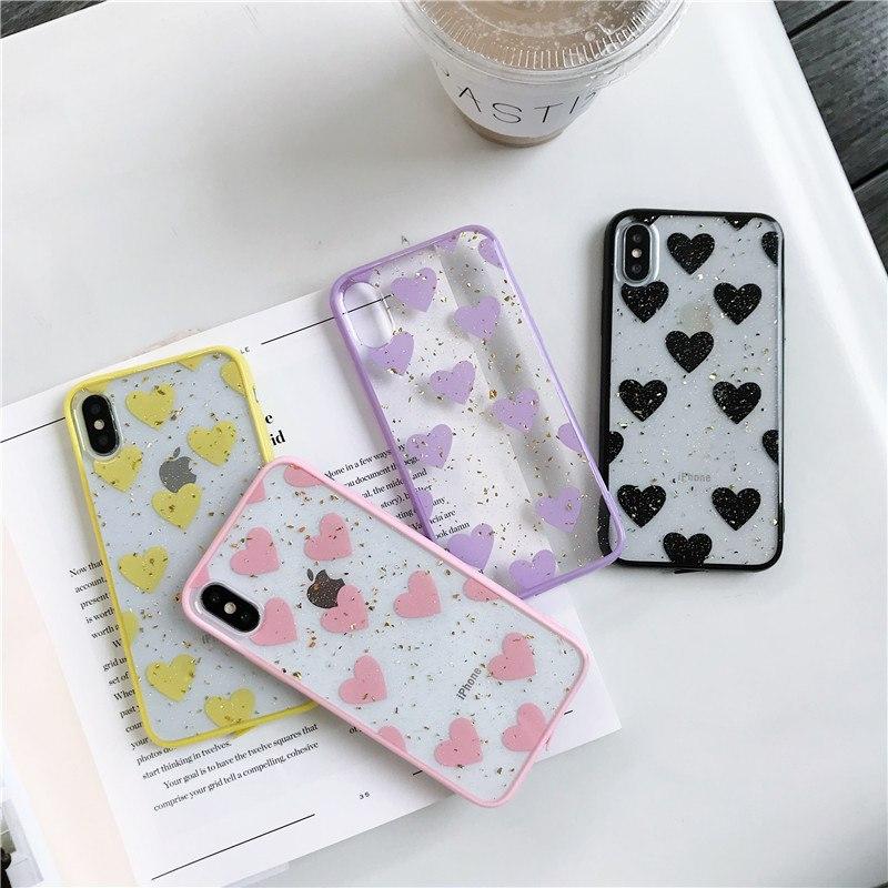 Colorful Hearts Transparent iPhone Case