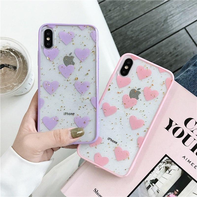 Colorful Hearts Transparent iPhone Case