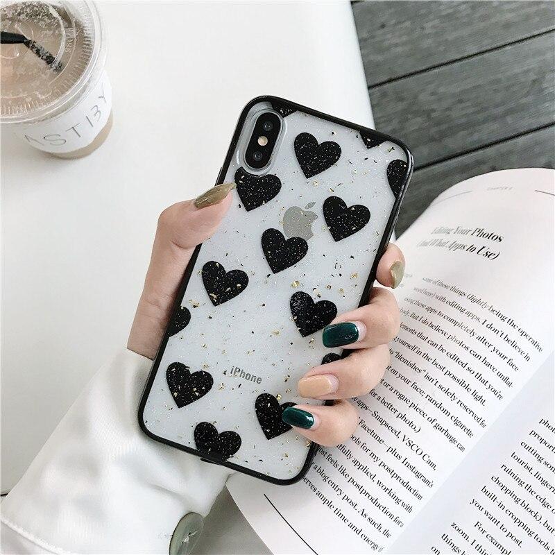 Colorful Hearts Transparent iPhone Case